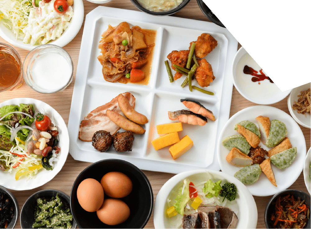 鹿児島県産の新鮮な食材と地元の名産が楽しめる朝食