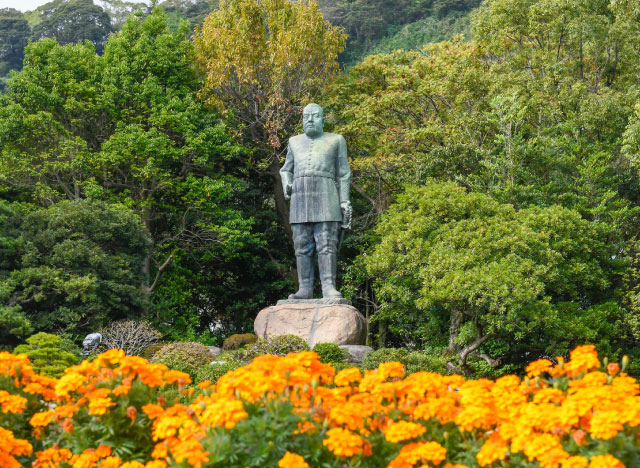 西郷どんと記念撮影