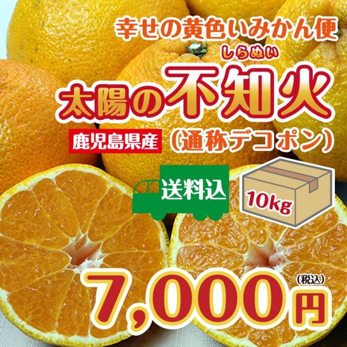 鹿児島県産不知火（しらぬひ）【通称デコポン】【５ｋｇ】【１０ｋｇ】【１５ｋｇ】【送料込】